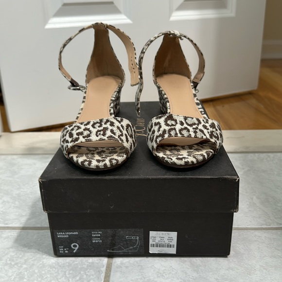 J.Crew Laila Leopard Wedges - Size 9 - EUC - Comfy! - Picture 1 of 17